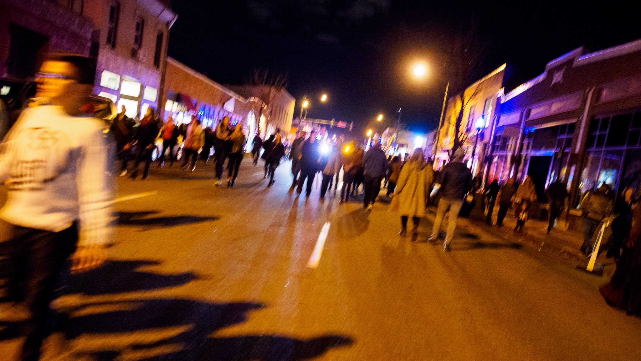 Santa Fe street at night